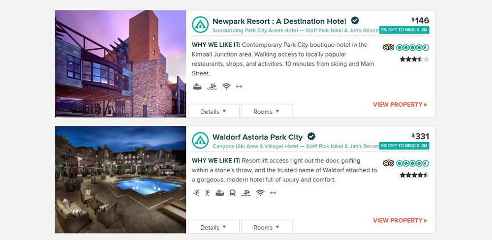 Favorite Hotels Park City