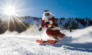 Santa skiing