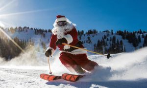 santa skiing