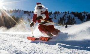 santa skiing